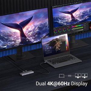 แท่น USB แบบ10 in 1 4K 60Hz 8K30Hz เดี่ยว100W PD 5Gbps พร้อมกิกะบิตอีเธอร์เน็ตที่มีอยู่ - Product Image 3