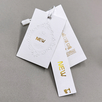 Étiquettes suspendues personnalisées Yilida Modèle 002 avec logo blanc, dorure à chaud, pour vêtements en jean, en papier, pour cadeaux