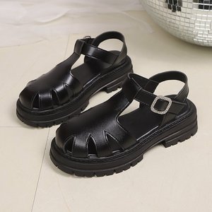 2024 donna <span class=keywords><strong>sandali</strong></span> Slip-on con tacco in pelle <span class=keywords><strong>di</strong></span> lino stile gladiatore con chiusura - Product Image 1