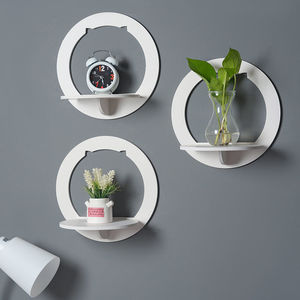 Support mural en bois sans perçage <span class=keywords><strong>pour</strong></span> fleurs, panneau suspendu <span class=keywords><strong>pour</strong></span> salon, étagère de rangement <span class=keywords><strong>pour</strong></span> sacs, décoration de chevet - Product Image 4