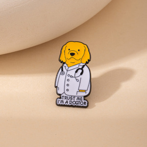 Broche de Esmalte de Desenho Animado de Animal Médico, Pin de Crachá de Pato Golden Retriever, Acessório de Roupa com Design Fofo e Exclusivo - Product Image 2
