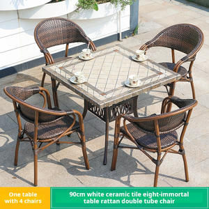 Ngoài trời nhôm đúc gạch gốm bảng mây ghế ngoài trời sân đúc nhôm gạch bàn và ghế - Product Image 2