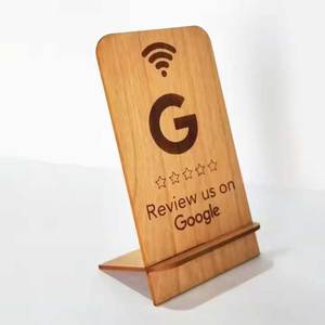 Tùy chỉnh UV in Basswood đứng khắc laser NFC Gỗ Nhà Hàng bản đồ menu không thấm nước 13.56MHz xã hội phương tiện truyền thông xem xét <span class=keywords><strong>Google</strong></span> - Product Image 1