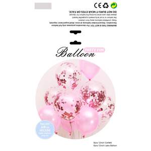Ballons de fête en latex rose avec confettis de 12 pouces pour décorations de mariage, anniversaire, baby shower - Product Image 1