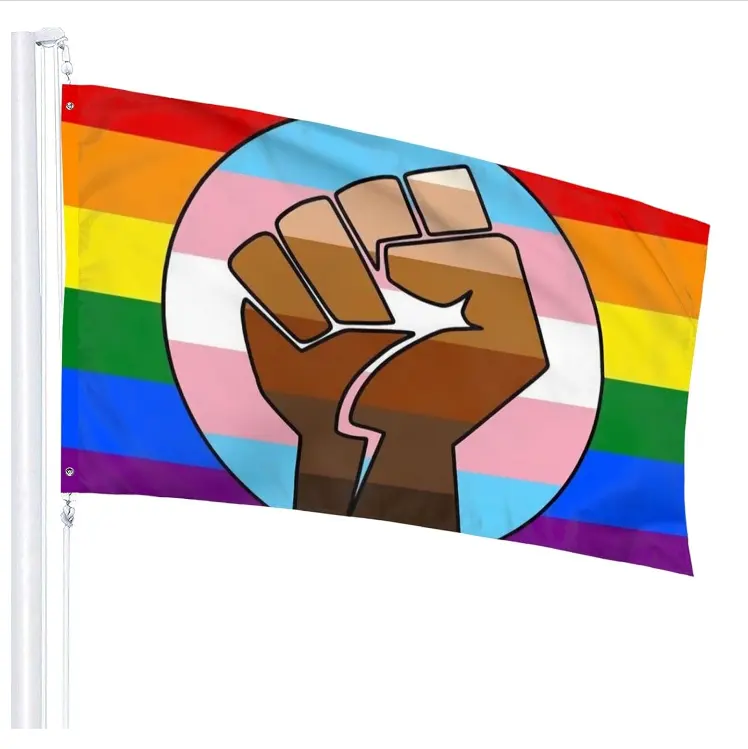 Drapeau de fierté lgbt personnalisé 100% polyester arc-en-ciel 3 'x 5' en gros pas cher pour la décoration