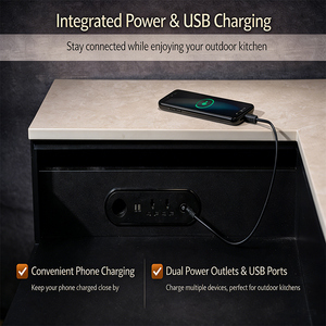 Cuisine extérieure, fumoir, barbecue, armoires en aluminium - Îlot modulaire durable et imperméable pour la cuisine de style <span class=keywords><strong>américain</strong></span>, patio/jardin - Product Image 5