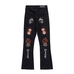 Hot Sale <b>Jeans</b> High Quality Embroidered for <b>Elastic</b> Self Cultivation Hip Hop Men Street <b>Jeans</b> - Product Image 1