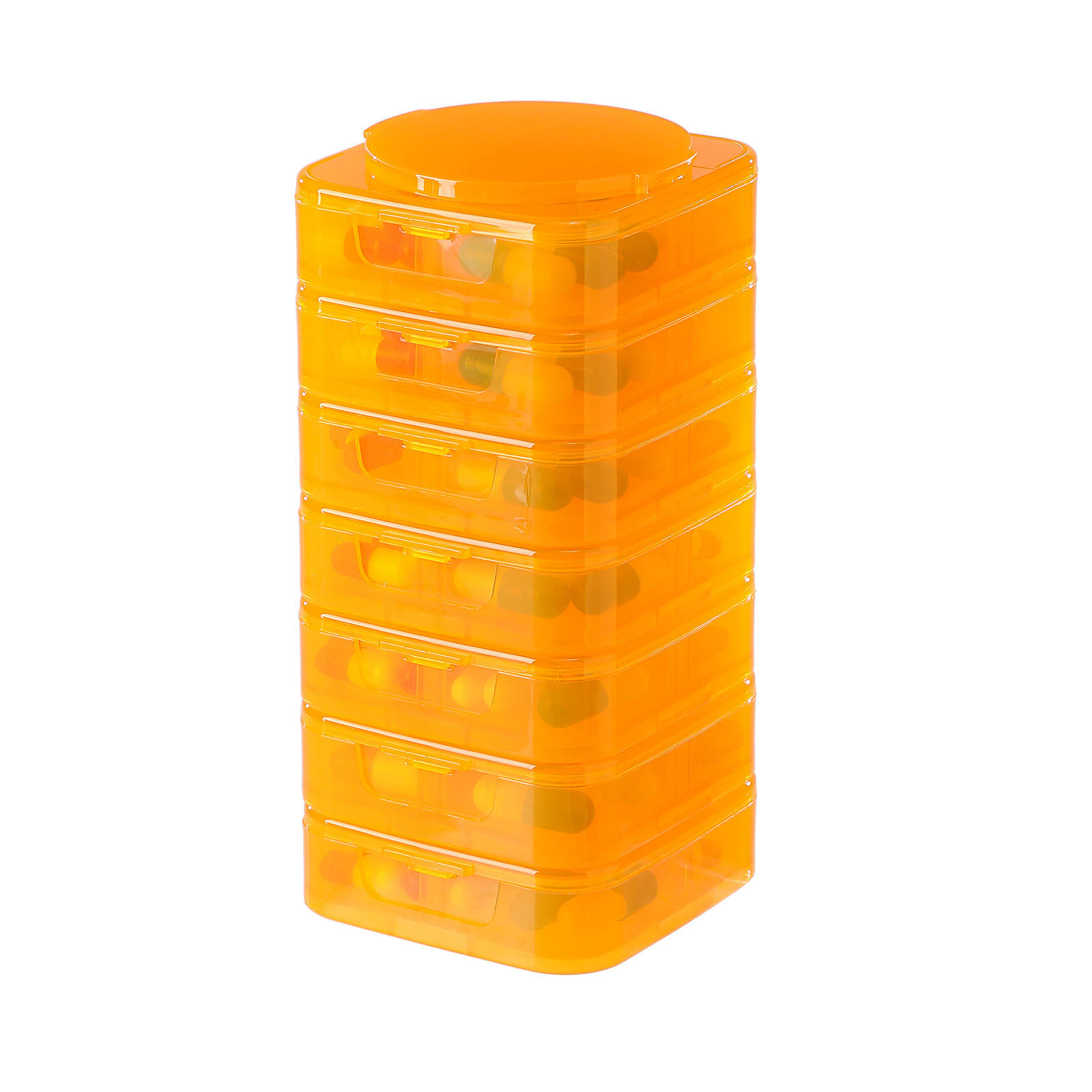 กล่องยาแบบประกอบ [สีส้ม 7 ช่อง]