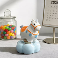 Hype Crystal Glaze Petit Cheval en Céramique, Ornement Rotatif Décoratif de Bureau, Gadget Anti-Stress Mignon et Relaxant, Nouveauté du Nouvel An