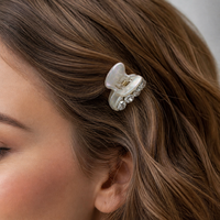 Mini pince à cheveux fantaisie en cristal étincelant pour le quotidien ; Petite pince requin durable en acétate de cellulose ; Épingle à cheveux haut de gamme en vrac