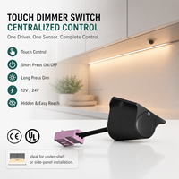Interruptor Táctil LED con Cable, Regulador de Intensidad, 12V 24V, Control Centralizado, Sensor Táctil para Iluminación de Gabinetes, Armarios y Muebles FREE-78D-0