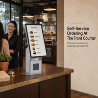 Kiosque de commande en libre-service sur écran tactile de 21,5 pouces avec imprimante NFC pour restaurant, café, hôtel