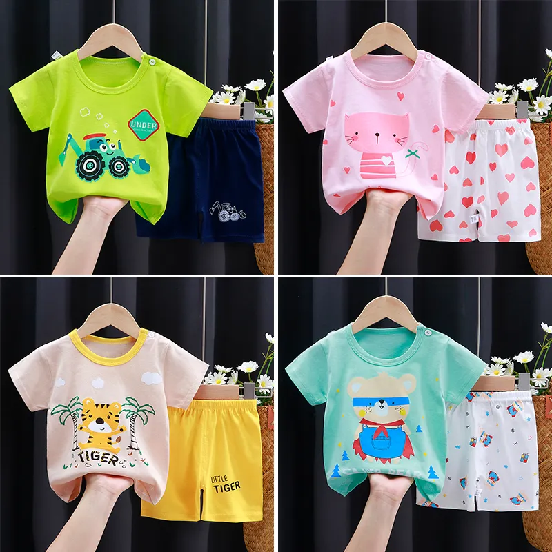 2022 Summer New Style Boy Shirts Suit Kids Casual Short Sleeves Clothes Set Boys Clothing Sets Baby Clothes
