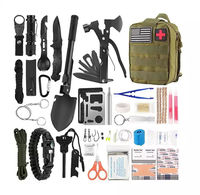 Kit de survie en plein air tendance - Trousse de premiers soins d'urgence portable pour le camping, la randonnée, le trekking, les situations d'urgence en voiture