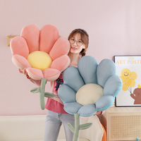 Coussins décoratifs en peluche mignons pour canapé, coussins de sol souples et élastiques, coussins de chaise de bureau en forme de fleur, coussins lombaires, jouets