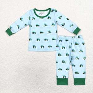 Venta al por Mayor, Conjunto de Pijama de Manga Larga para Niños Pequeños, Diseño Occidental, Suave, Ropa de Dormir Informal - Product Image 4