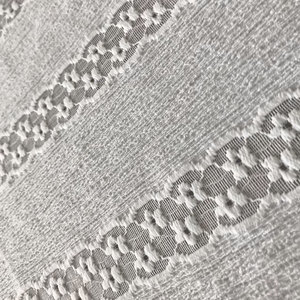 Tessuto di pizzo da donna in maglia Jacquard in poliestere riciclato 95% floreale ricamato bianco leggero - Product Image 4