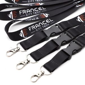 Corporate Gift Custom Office Event Eco-Friendly 2cm Wide Polyester Lanyards Thermal Transfer Printing Detachable Breakaway Neck - Product Image 3