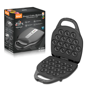 เครื่องทำโดนัท RAF 1400W แผ่นเคลือบกันติด ตัวเครื่องเย็นสัมผัสได้ อบได้สองด้าน ทำความสะอาดง่าย ดีไซน์กะทัดรัด ทำโดนัทอัตโนมัติ - Product Image 1