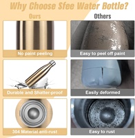 Bouteille d'eau isotherme en acier inoxydable à double paroi sous vide, sans BPA, pour enfants, sport et course à pied, 17oz, 25oz, 34oz