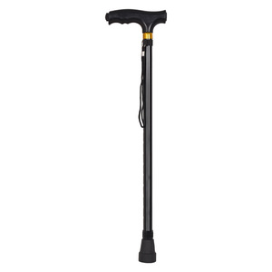 Bastón inteligente para personas mayores, bastón de aleación de aluminio negro con linterna y punta de goma antideslizante, bastón de senderismo multifuncional - Product Image 1