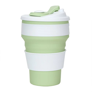 BPA-Free Silicone <strong>Collapsible</strong> Travel <strong>Cups</strong> Leak-Proof Folding Coffee Mug with Reusable Tea Water Lid Ceramic <strong>Cups</strong> - Product Image 1
