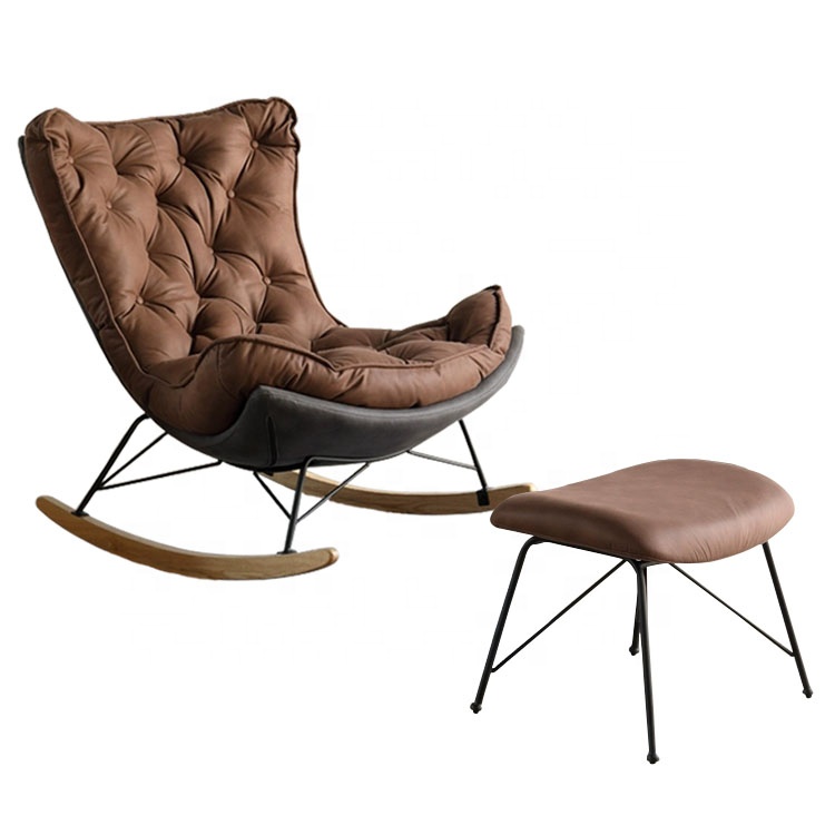 2020 New Model Stylish Glider Rocking Chair with padded cushion unfinished rocking chairs