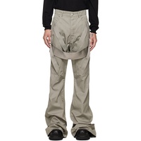 Pantalon cargo gris pour homme avec sangle décorative en sangle, coupe évasée, surdimensionné, à jambes larges, style bootcut, streetwear gothique, décontracté