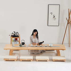 Tavolo da tè giapponese tatami in legno massello <span class=keywords><strong>Zen</strong></span> bovindo lungo davanzale per finestra tavolo da tè seduto - Product Image 1