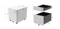 Archivador moderno de acero de 3 cajones para oficina, dormitorio, escuela, taller, hotel, pedestal móvil con cajón de metal para actividades