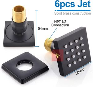 Rubinetti termostatici neri 4 vie corpo in ottone sistema doccia a getto da 16 pollici palmare a soffitto Set da bagno termostatico - Product Image 3