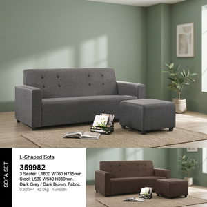 Sofá de 3 plazas y taburete JPS 359982 para sala de estar, muebles modernos para el hogar, tela de PVC, tapizado de cuero, tumbonas, Malasia - Product Image 3