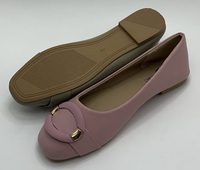 Ballerines pas chères pour femmes, chaussures d'été et d'automne/printemps, dessus en tissu de coton, semelle intermédiaire en PU, fermeture à bouton, confortables, légères et souples
