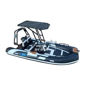 Bateau pneumatique de pêche <span class=keywords><strong>semi</strong></span>-<span class=keywords><strong>rigide</strong></span> en aluminium durable Haide Barco De Aluminio De 14 Pies RIB420 PVC/Hypalon/Orca - Product Image 2