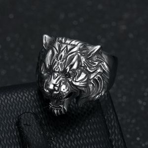 yunnique <b>Tiger</b> Head Men's <b>Ring</b> Retro Steel Color Animal Zodiac Jewelry Gift For Men - Product Image 1