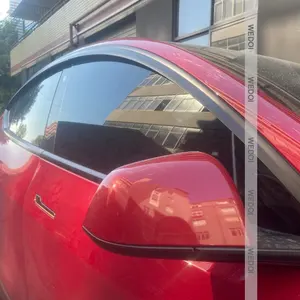 Ventilasi mobil naungan untuk Tesla Model 3 ventilasi Visor jendela samping penutup deflektor untuk Tesla Model 3 aksesoris 2023