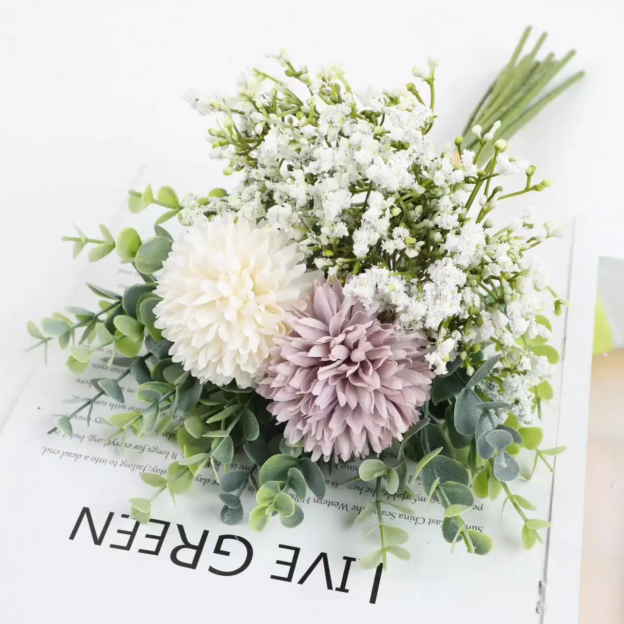 Yapay şakayık çiçekleri ipek ortanca buket Vintage düğün ev masa kapı dekor yeniden buket gül çiçekler
