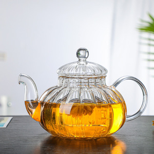 <span class=keywords><strong>Théière</strong></span> en verre borosilicate de 600 ml et 800 ml, design <span class=keywords><strong>citrouille</strong></span>, faite à la main, avec infuseur en verre - Product Image 4