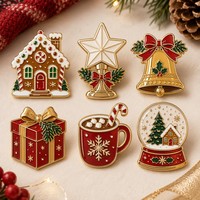 Lot de Broches Émaillées Personnalisées Maison de Pain d'Épices de Noël – Vente en Gros, Badges Métalliques Festifs, Cadeau, Fabrication OEM ODM