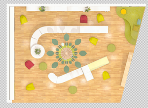 Conjunto de muebles de sala de lectura para niños, estantería de madera en forma de árbol para diseño de biblioteca, equipo escolar <span class=keywords><strong>Montessori</strong></span> - Product Image 4