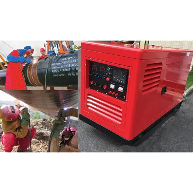 Denyo Miller saldatore dc alimentato a motore simile 350A 400A 500Amp Arc Tig FCAW generatore di saldatura diesel con ruote