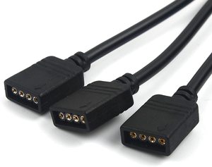 <span class=keywords><strong>สาย</strong></span>เคเบิลแยกสัญญาณ LED 1 ถึง 3 <span class=keywords><strong>สาย</strong></span> สำหรับ<span class=keywords><strong>ไฟ</strong></span> LED Strip RGB 3528/<span class=keywords><strong>5050</strong></span> แบบ 4 พิน ตัวเมียต่อตัวเมีย - Product Image 5
