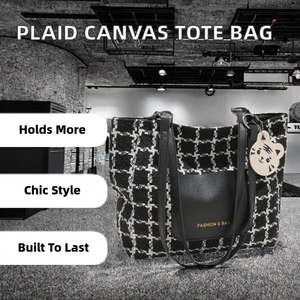 Wholesale High Quality Foldable Jacquard <b>Knitted</b> Shoulder <b>Bag</b> Top Open Custom Logo Fashion Large Capacity CasuKnit Tote <b>Bag</b> - Product Image 2