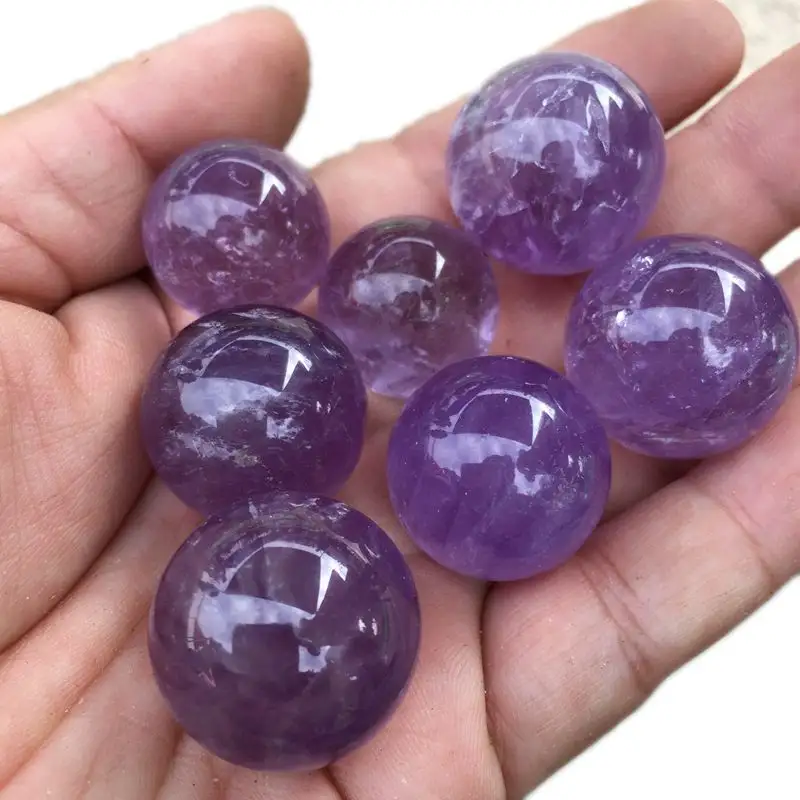 Großhandel Reine Natürliche Amethyst Quarz healing lila Kristall ball für dekoration