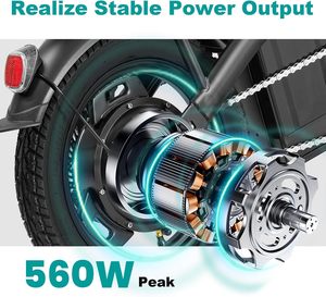 Bicicleta Eléctrica para Adultos y Adolescentes, Motor de 560W, 24MPH, Bicicleta Eléctrica <span class=keywords><strong>Plegable</strong></span> Compacta para Viajes Diarios, 32 Millas de Autonomía, Batería de 48V 10Ah - Product Image 3
