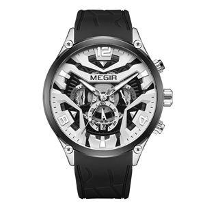 Nuevo reloj deportivo para hombre, cronógrafo multifuncional de tres ojos y seis manecillas, reloj de pulsera de cuarzo de silicona - Product Image 1