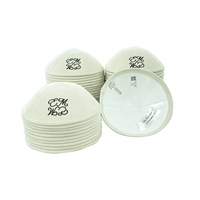 Kipots personalizados de pana color marfil con bordado verde caqui para boda judía