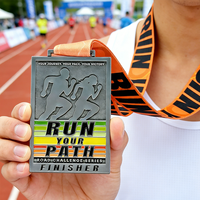 Medalla de Maratón Personalizada, Ecológica, con Cinta, Diseño 3D en Esmalte, Aleación de Zinc, para Carreras Deportivas y Virtuales