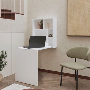 Escritorio de oficina flotante DB Virgin, mesa flotante blanca para espacios de trabajo modernos - Product Image 2