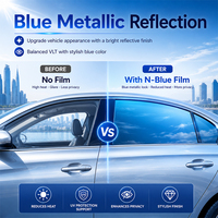 Film teinté réfléchissant bleu Tuman Clear View pour vitres de berlines – Aspect métallisé, finition élégante, rouleau de film automobile